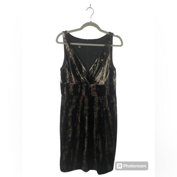 AB Studio Dresses & Skirts - AB Studios Velour Party Dress V Neck Sleeveless Muted Stripe